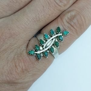 Vintage Zuni Native American Turquoise Sterling Silver Ring Size 5.25 Item #5408